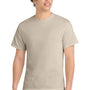 Port & Company Mens Core Short Sleeve Crewneck T-Shirt - Light Sand Brown
