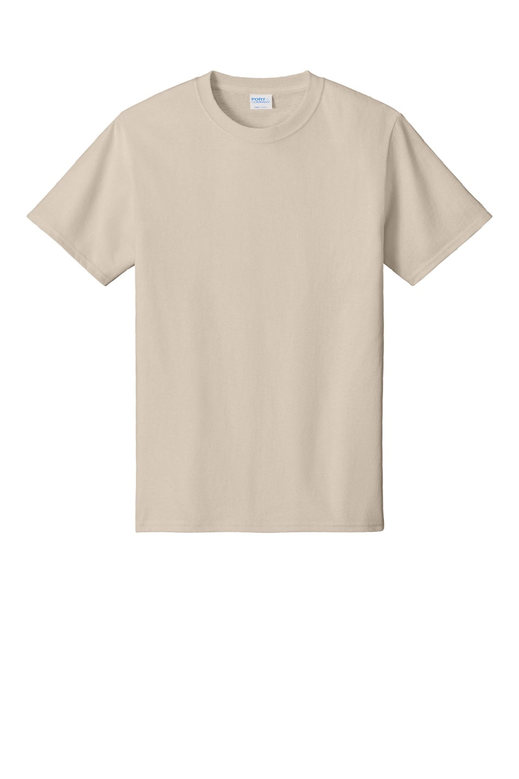 Port & Company PC54/PC54T Mens Core Short Sleeve Crewneck T-Shirt Light Sand Brown Flat Front