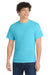 Port & Company PC54/PC54T Mens Core Short Sleeve Crewneck T-Shirt Tidal Wave Blue Model Front