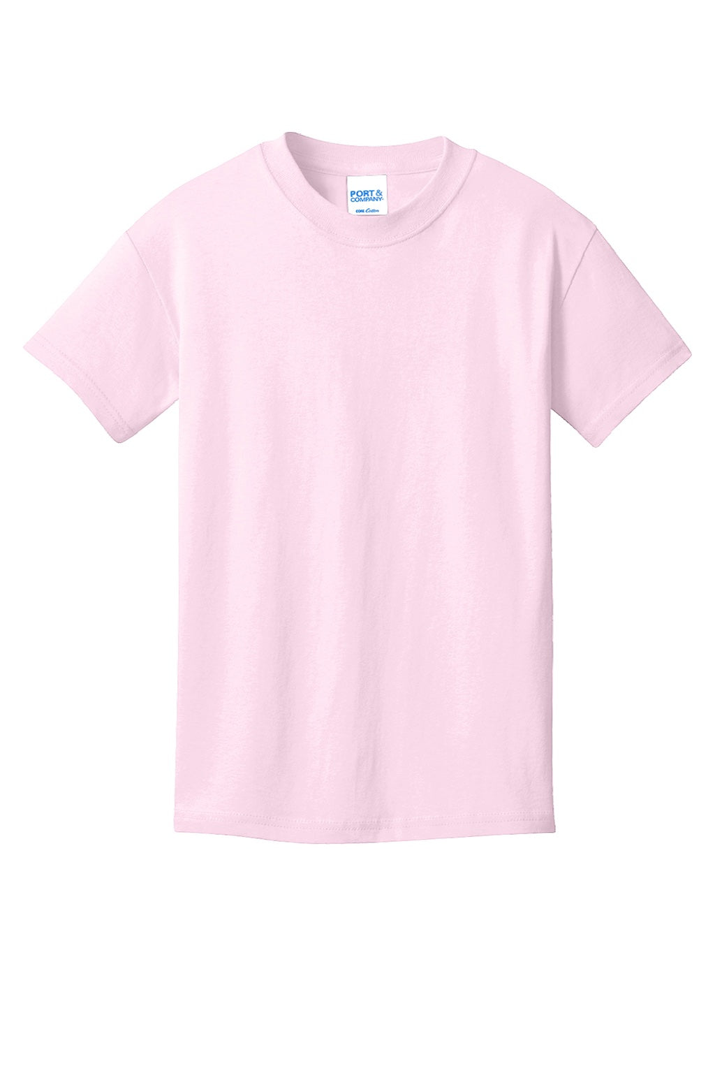 Port & Company PC54Y Youth Core Short Sleeve Crewneck T-Shirt Cherry Blossom Pink Flat Front