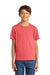 Port & Company PC54Y Youth Core Short Sleeve Crewneck T-Shirt Coral Model Front
