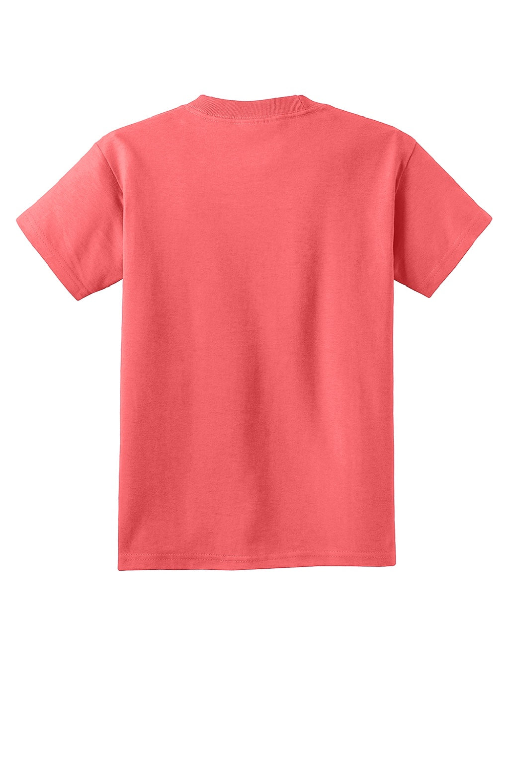 Port & Company PC54Y Youth Core Short Sleeve Crewneck T-Shirt Coral Flat Back