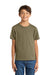 Port & Company PC54Y Youth Core Short Sleeve Crewneck T-Shirt Coyote Brown Model Front