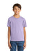 Port & Company PC54Y Youth Core Short Sleeve Crewneck T-Shirt Lavender Purple Model Front
