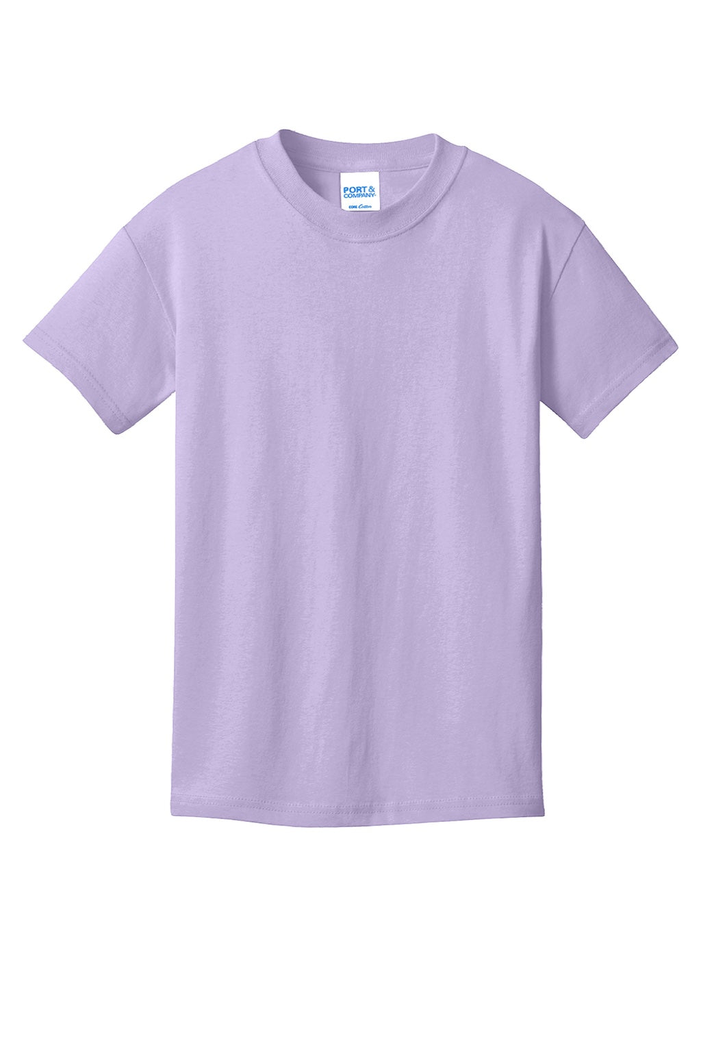 Port & Company PC54Y Youth Core Short Sleeve Crewneck T-Shirt Lavender Purple Flat Front