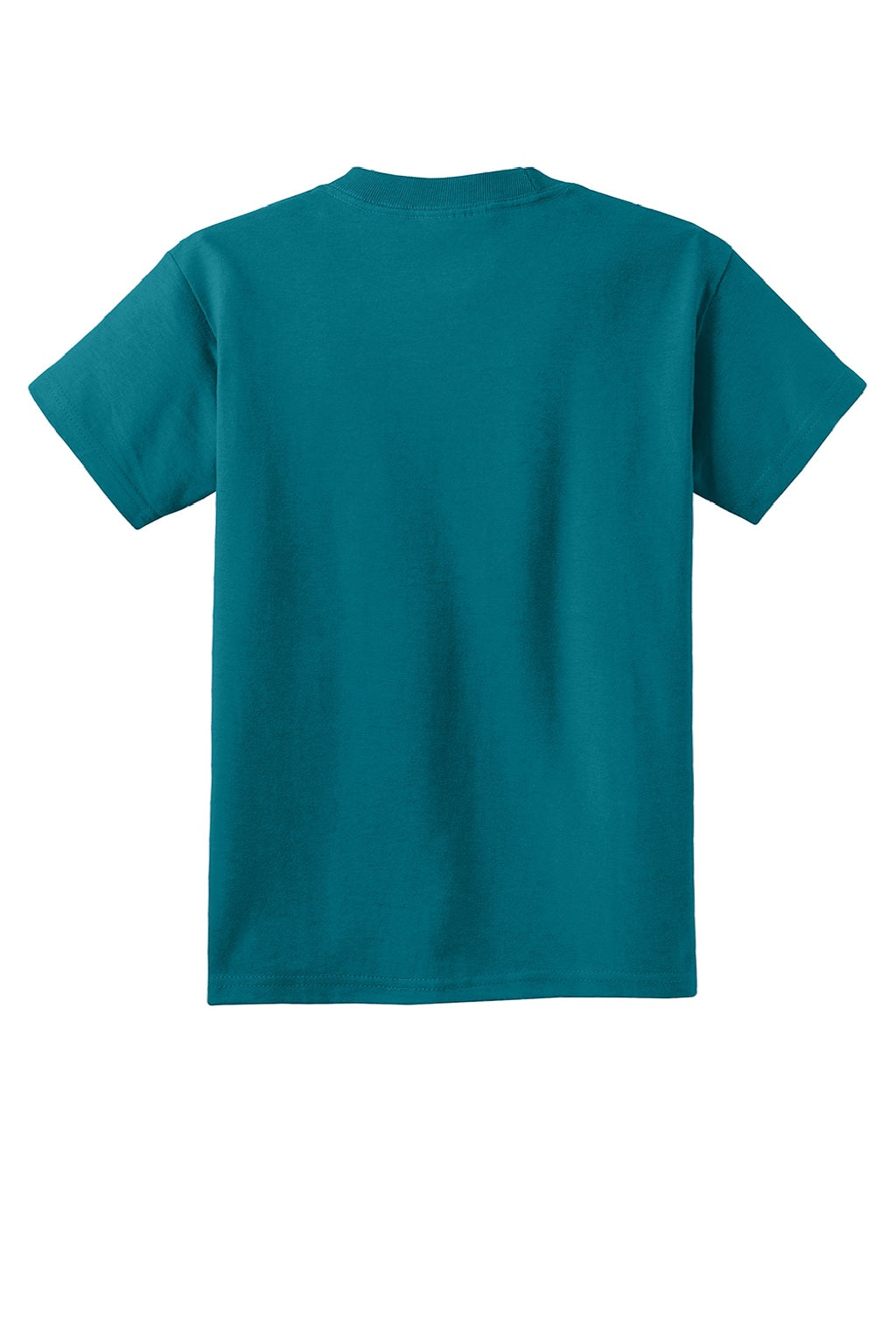 Port & Company PC54Y Youth Core Short Sleeve Crewneck T-Shirt Teal Blue Flat Back