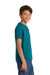 Port & Company PC54Y Youth Core Short Sleeve Crewneck T-Shirt Teal Blue Model Side