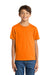 Port & Company PC54Y Youth Core Short Sleeve Crewneck T-Shirt Tennessee Orange Model Front