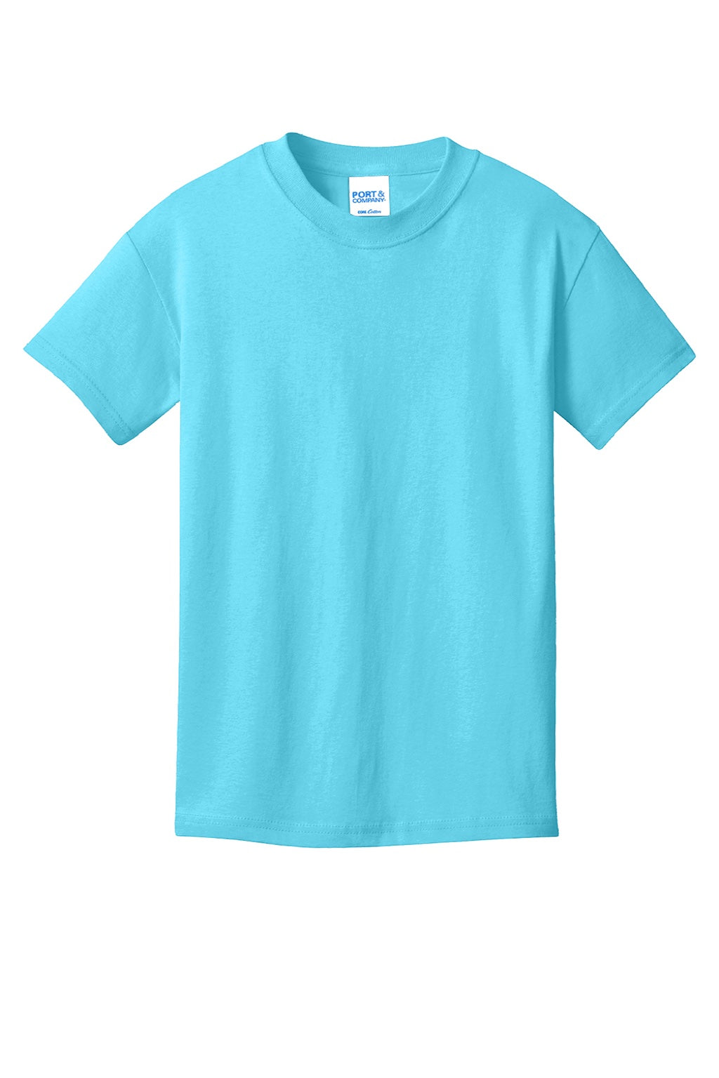 Port & Company PC54Y Youth Core Short Sleeve Crewneck T-Shirt Tidal Wave Blue Flat Front