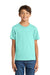 Port & Company PC54Y Youth Core Short Sleeve Crewneck T-Shirt True Celadon Blue Model Front