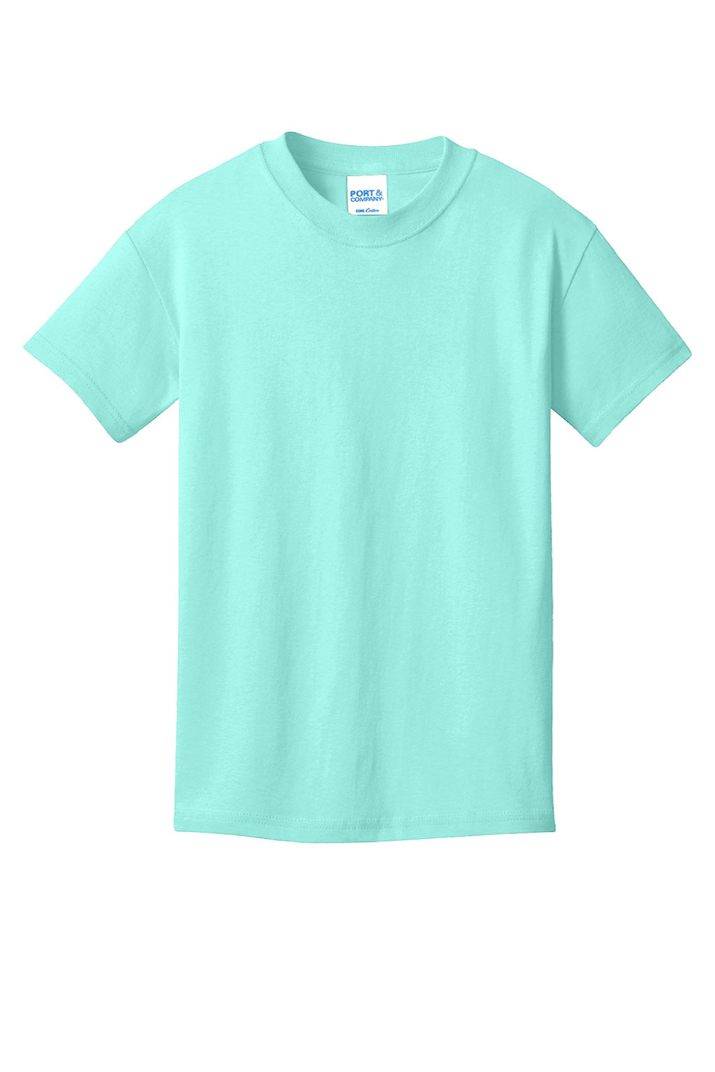 Port & Company PC54Y Youth Core Short Sleeve Crewneck T-Shirt True Celadon Blue Flat Front