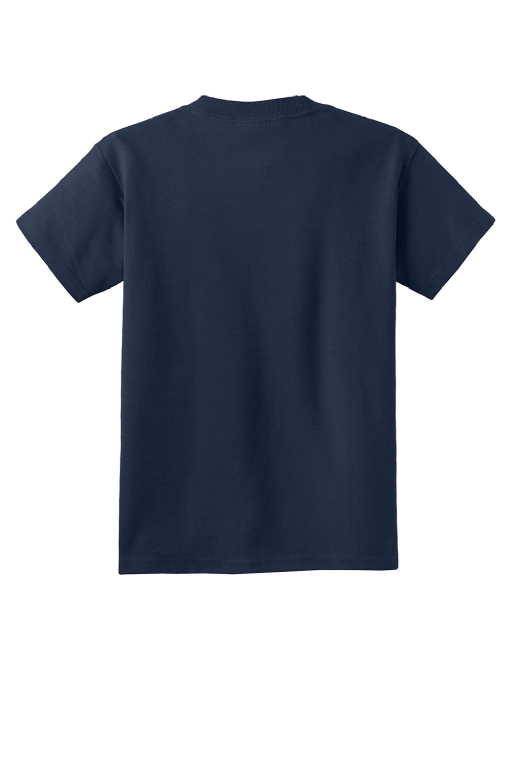 Port & Company PC54Y Youth Core Short Sleeve Crewneck T-Shirt True Navy Blue Flat Back