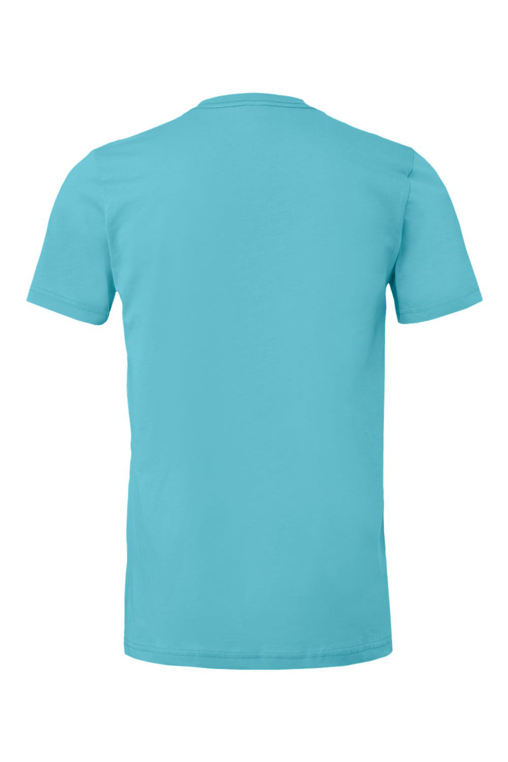Bella + Canvas BC3001/3001C Mens Jersey Short Sleeve Crewneck T-Shirt Turquoise Blue Flat Back