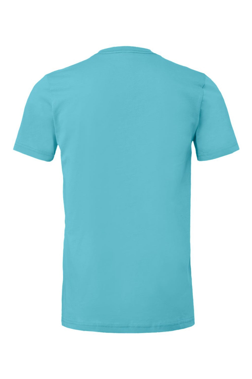 Bella + Canvas BC3001/3001 Mens Jersey Short Sleeve Crewneck T-Shirt Turquoise Blue Flat Back