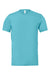 Bella + Canvas BC3001/3001 Mens Jersey Short Sleeve Crewneck T-Shirt Turquoise Blue Flat Front