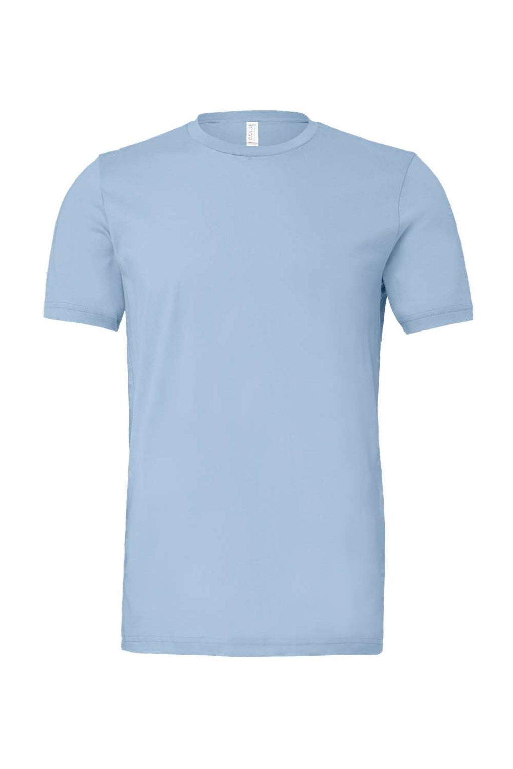 Bella + Canvas BC3001/3001 Mens Jersey Short Sleeve Crewneck T-Shirt Baby Blue Flat Front