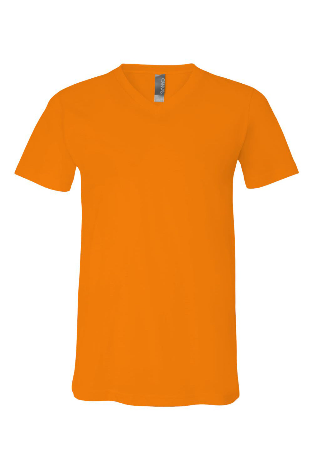 Bella + Canvas BC3005/3005/3655C Mens Jersey Short Sleeve V-Neck T-Shirt Orange Flat Front