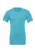Bella + Canvas BC3413/3413C/3413 Mens Short Sleeve Crewneck T-Shirt Aqua Blue Flat Front