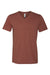 Bella + Canvas BC3415/3415C/3415 Mens Short Sleeve V-Neck T-Shirt Clay Red Flat Front