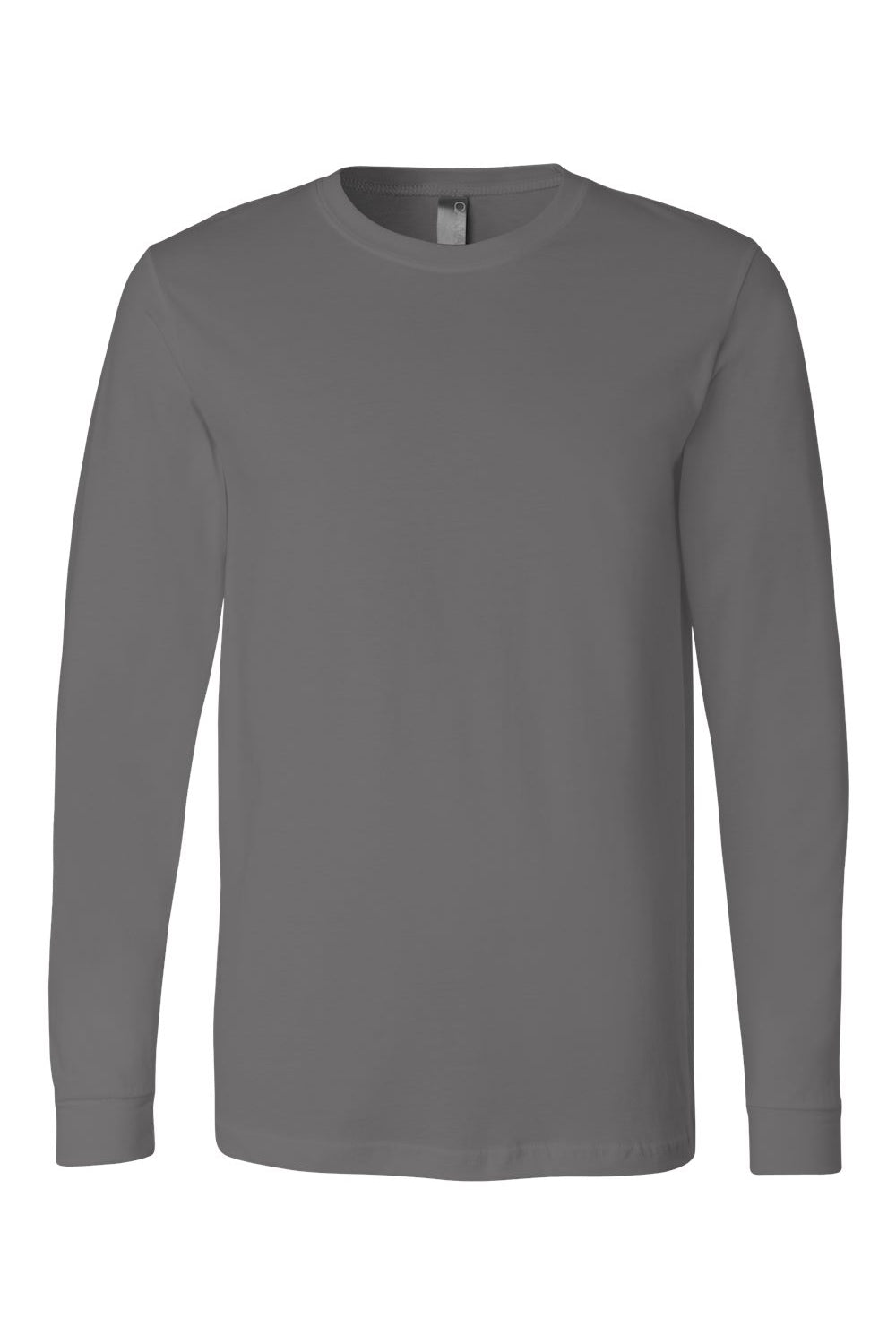 Bella + Canvas BC3501/3501 Mens Jersey Long Sleeve Crewneck T-Shirt Asphalt Grey Flat Front