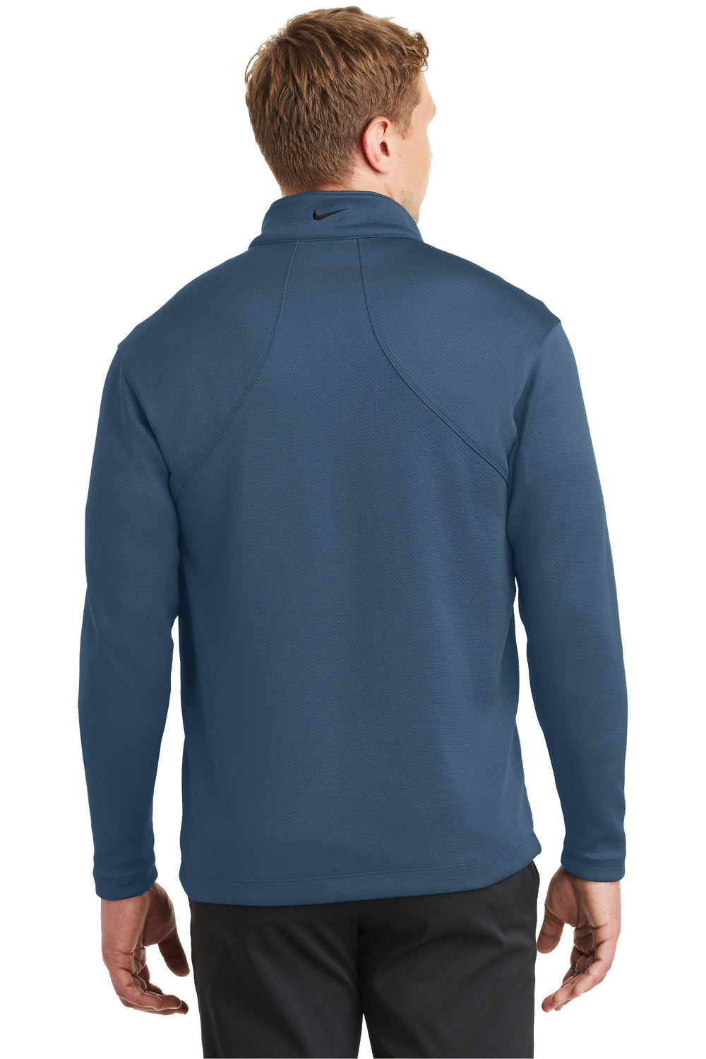 Nike 400099 Mens 1/4 Zip Sweatshirt Starlight Blue Model Back