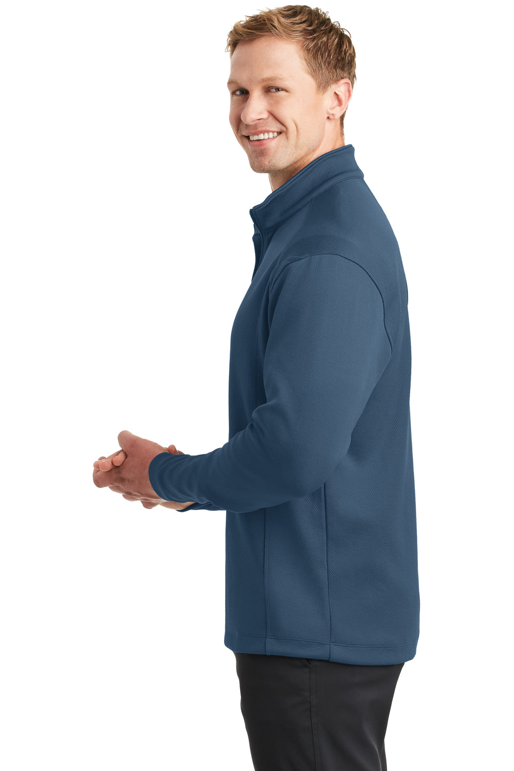Nike 400099 Mens 1/4 Zip Sweatshirt Starlight Blue Model Side