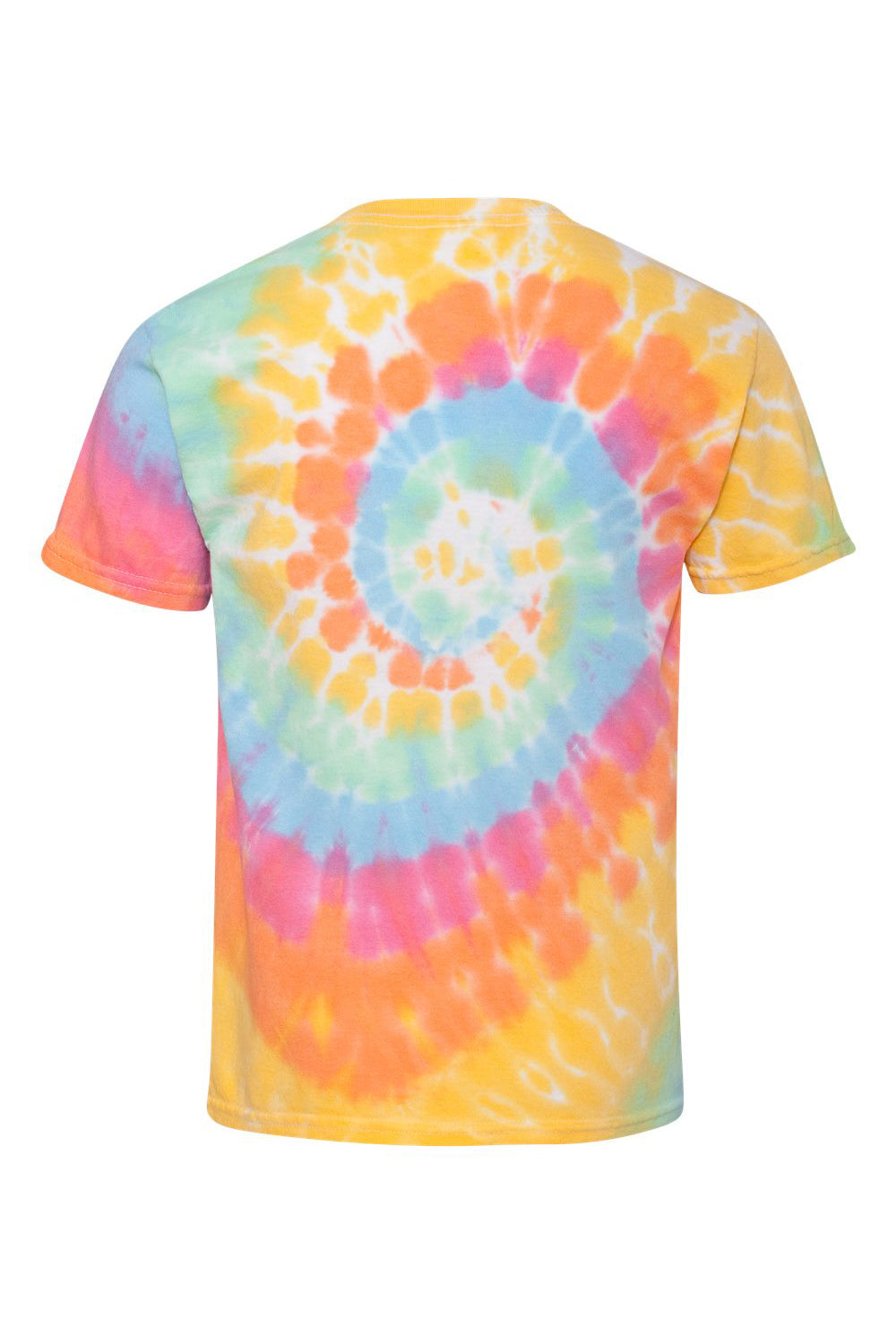 Dyenomite 20BMS Youth Spiral Tie Dyed Crewneck Short Sleeve T-Shirt Aerial Spiral Flat Back