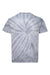 Dyenomite 20BCY Youth Cyclone Pinwheel Tie Dyed Short Sleeve Crewneck T-Shirt Silver Grey Flat Back