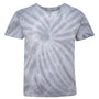 Dyenomite Youth Cyclone Pinwheel Tie Dyed Short Sleeve Crewneck T-Shirt - Silver Grey - NEW