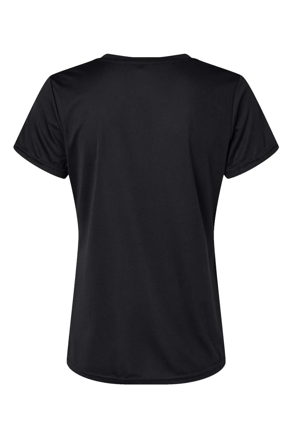 Augusta Sportswear 1790 Womens Moisture Wicking Short Sleeve V-Neck T-Shirt Black Model Flat Back