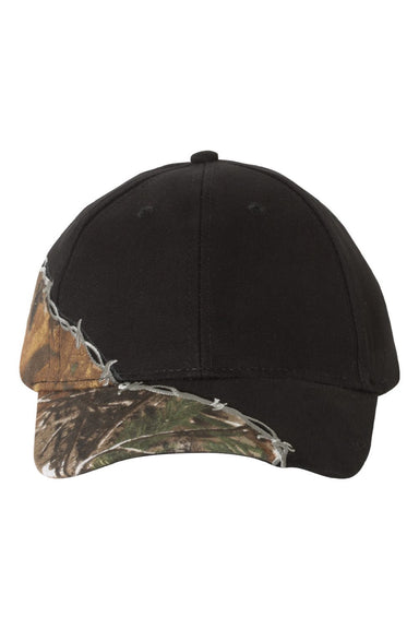 Kati Hats LC4BW Mens Camo w/ Barbed Wire Adjustable Hat Black/Realtree AP Flat Front