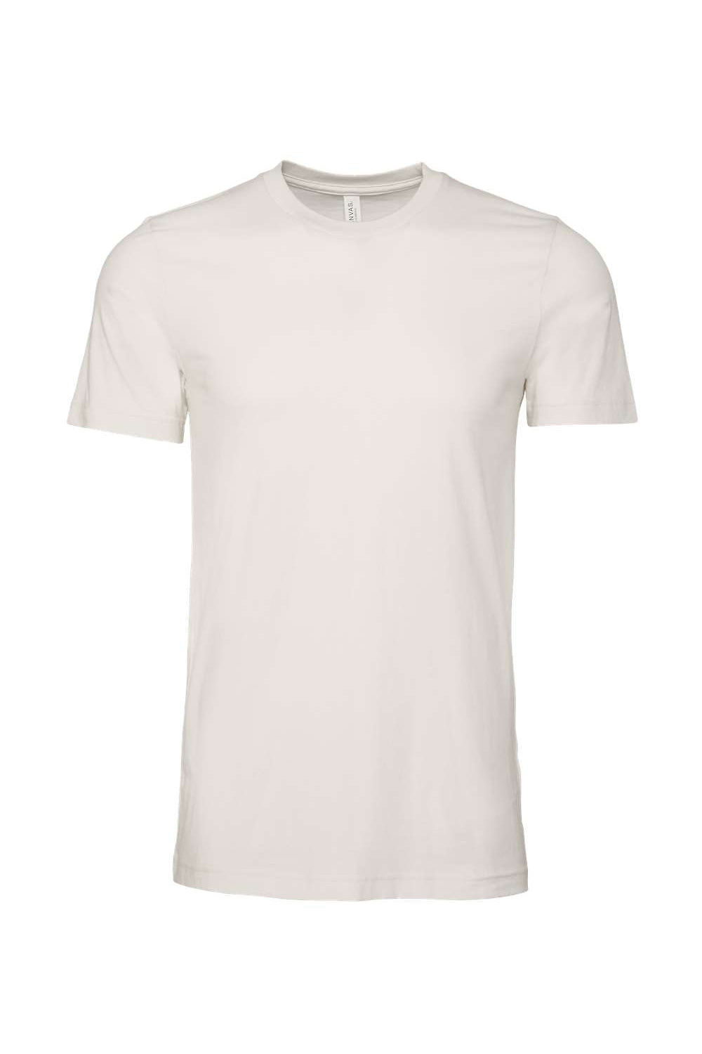 Bella + Canvas BC3001/3001C Mens Jersey Short Sleeve Crewneck T-Shirt Vintage White Flat Front