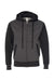 Independent Trading Company IND45UVZ Mens Varsity Full Zip Hooded Sweatshirt Hoodie w/ Pockets Heather Charcoal Grey/Black Flat Front