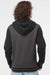 Independent Trading Company IND45UVZ Mens Varsity Full Zip Hooded Sweatshirt Hoodie w/ Pockets Heather Charcoal Grey/Black Model Back