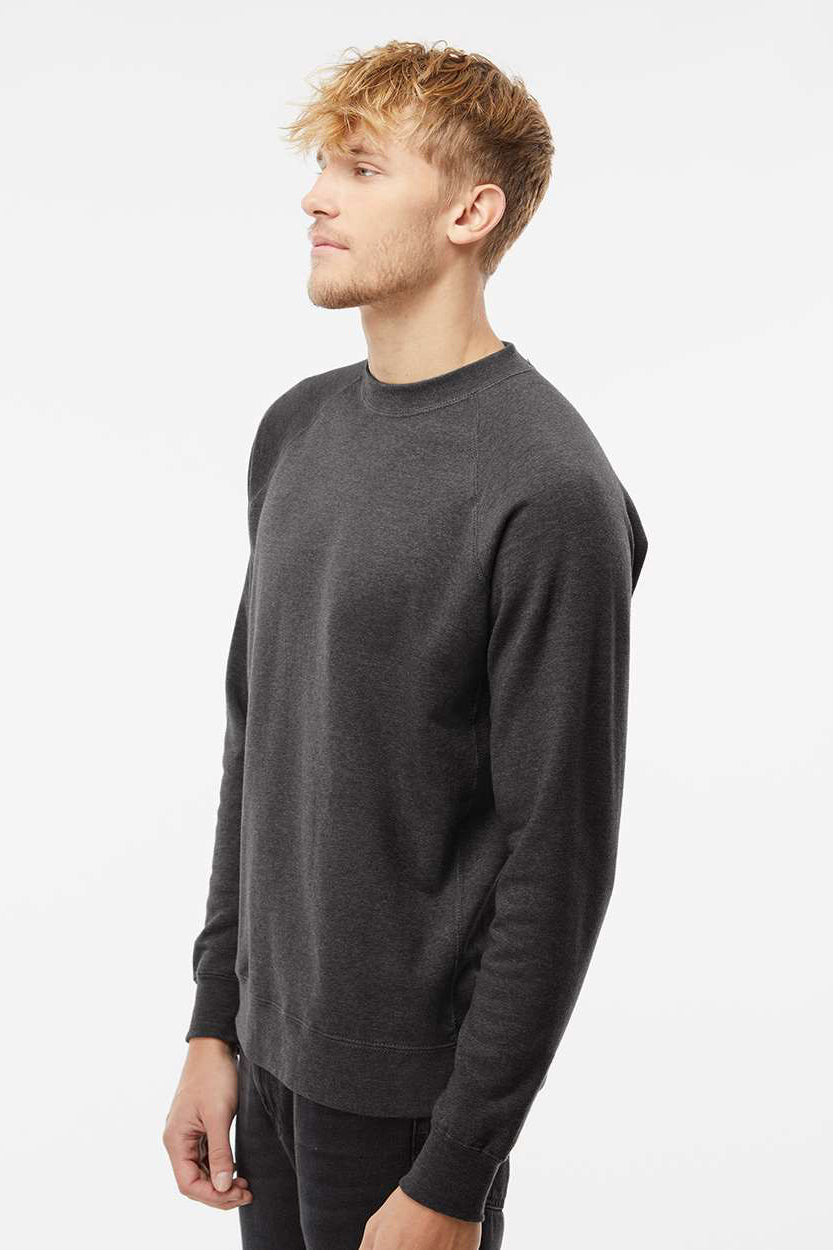 Independent Trading Company PRM30SBC Mens Special Blend Crewneck Raglan Sweatshirt Carbon Grey Model Side