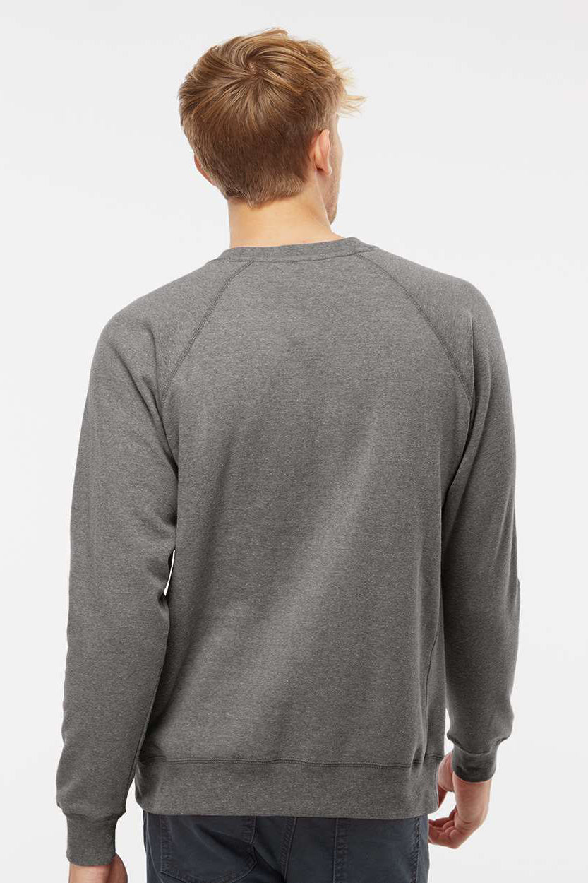 Independent Trading Company PRM30SBC Mens Special Blend Crewneck Raglan Sweatshirt Nickel Grey Model Back