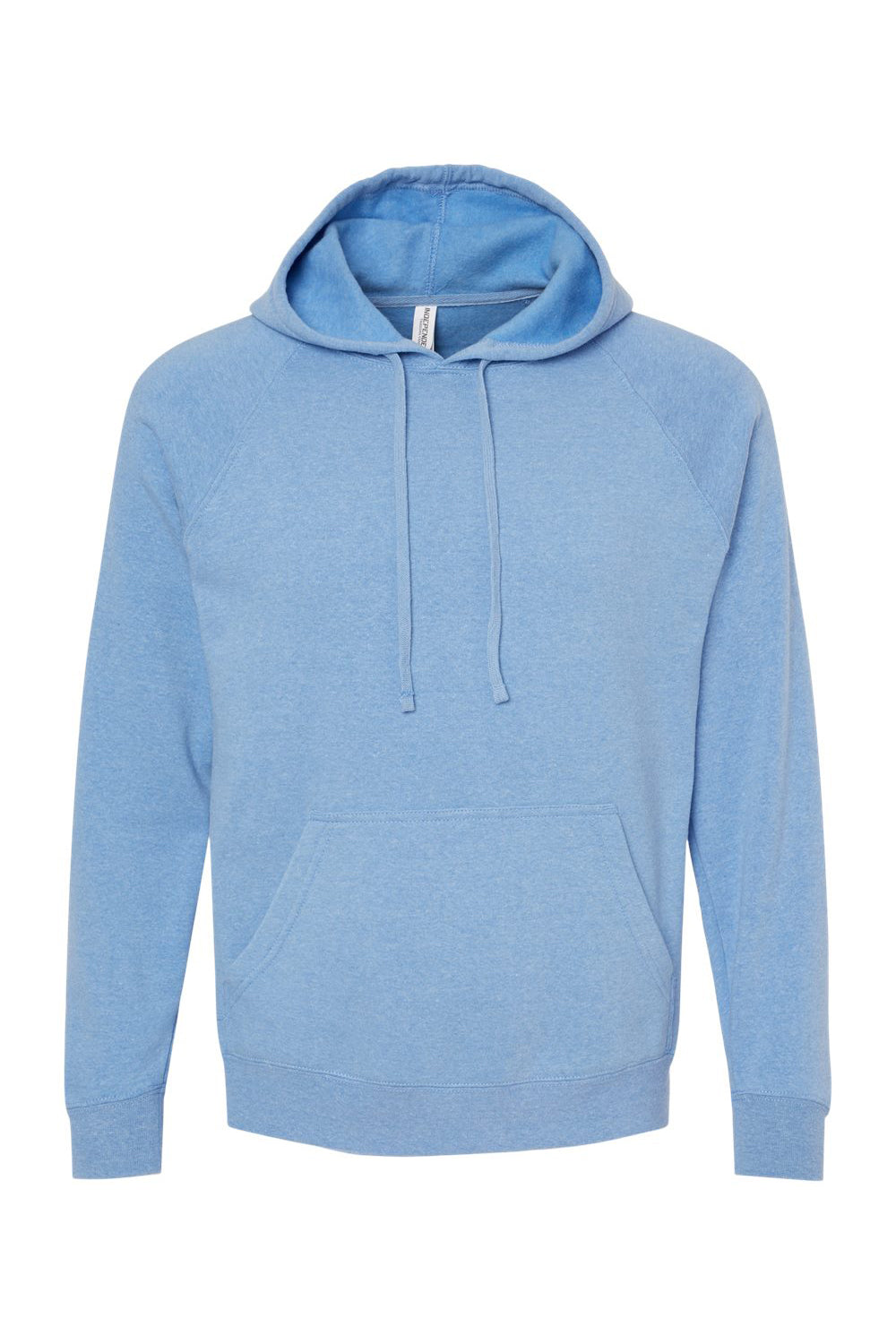 Independent Trading Company PRM33SBP Mens Special Blend Raglan Hooded Sweatshirt Hoodie w/ Pouch Pocket Pacific Blue Flat Front