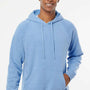 Independent Trading Company Mens Special Blend Raglan Hooded Sweatshirt Hoodie w/ Pouch Pocket - Pacific Blue