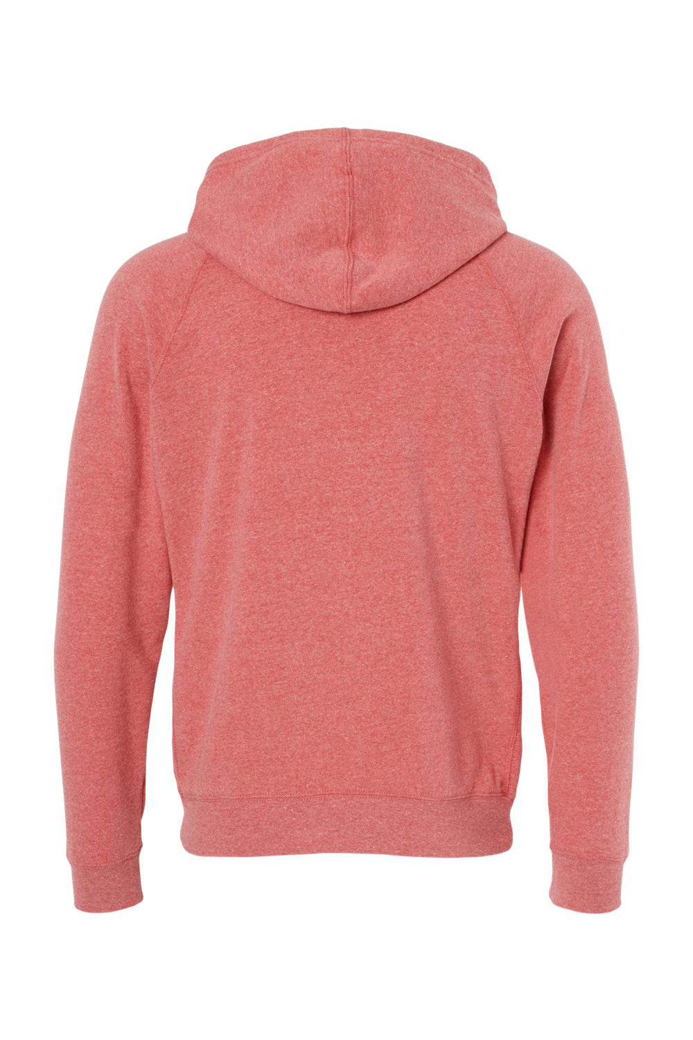 Independent Trading Company PRM33SBP Mens Special Blend Raglan Hooded Sweatshirt Hoodie w/ Pouch Pocket Pomegranate Flat Back