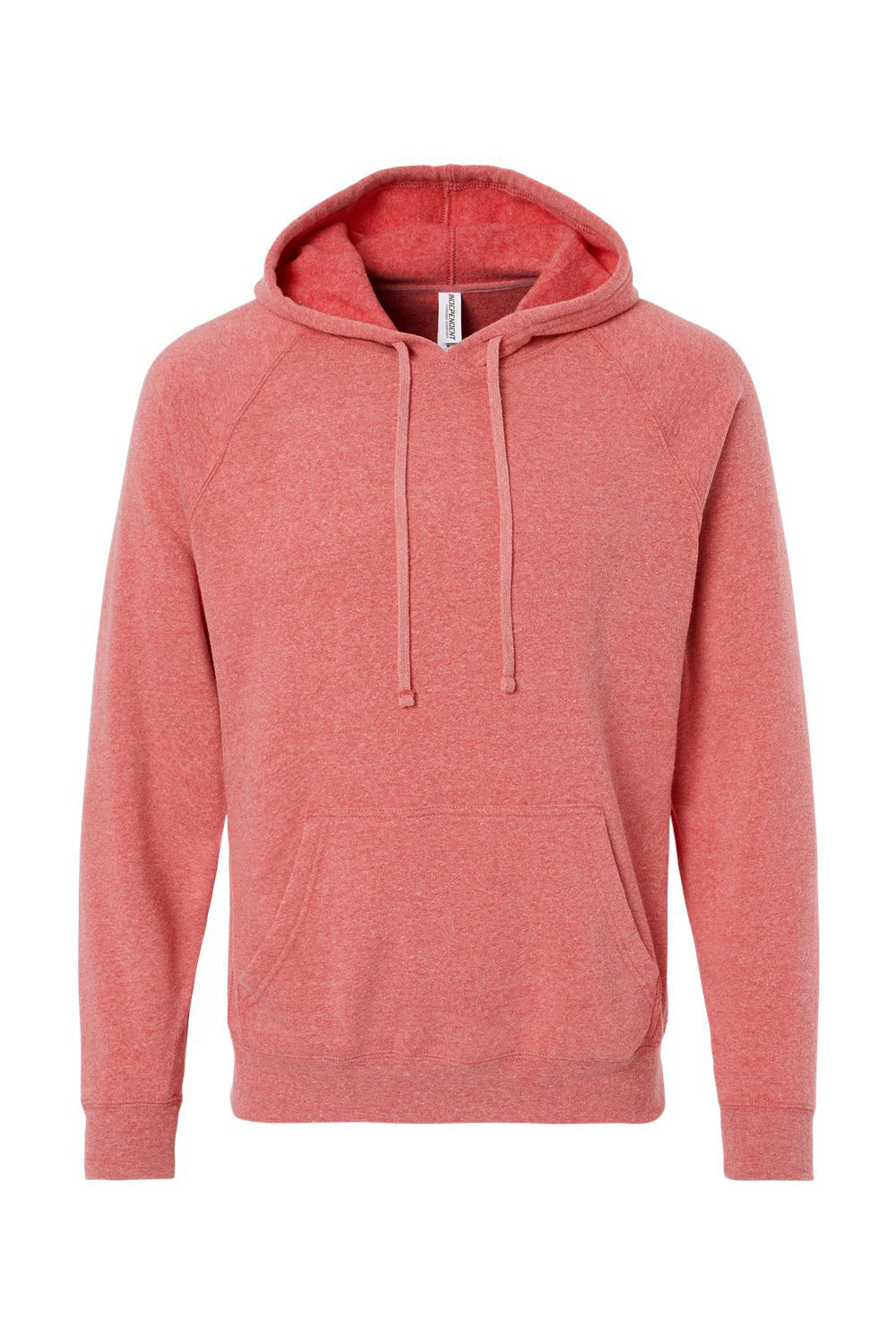 Independent Trading Company PRM33SBP Mens Special Blend Raglan Hooded Sweatshirt Hoodie w/ Pouch Pocket Pomegranate Flat Front