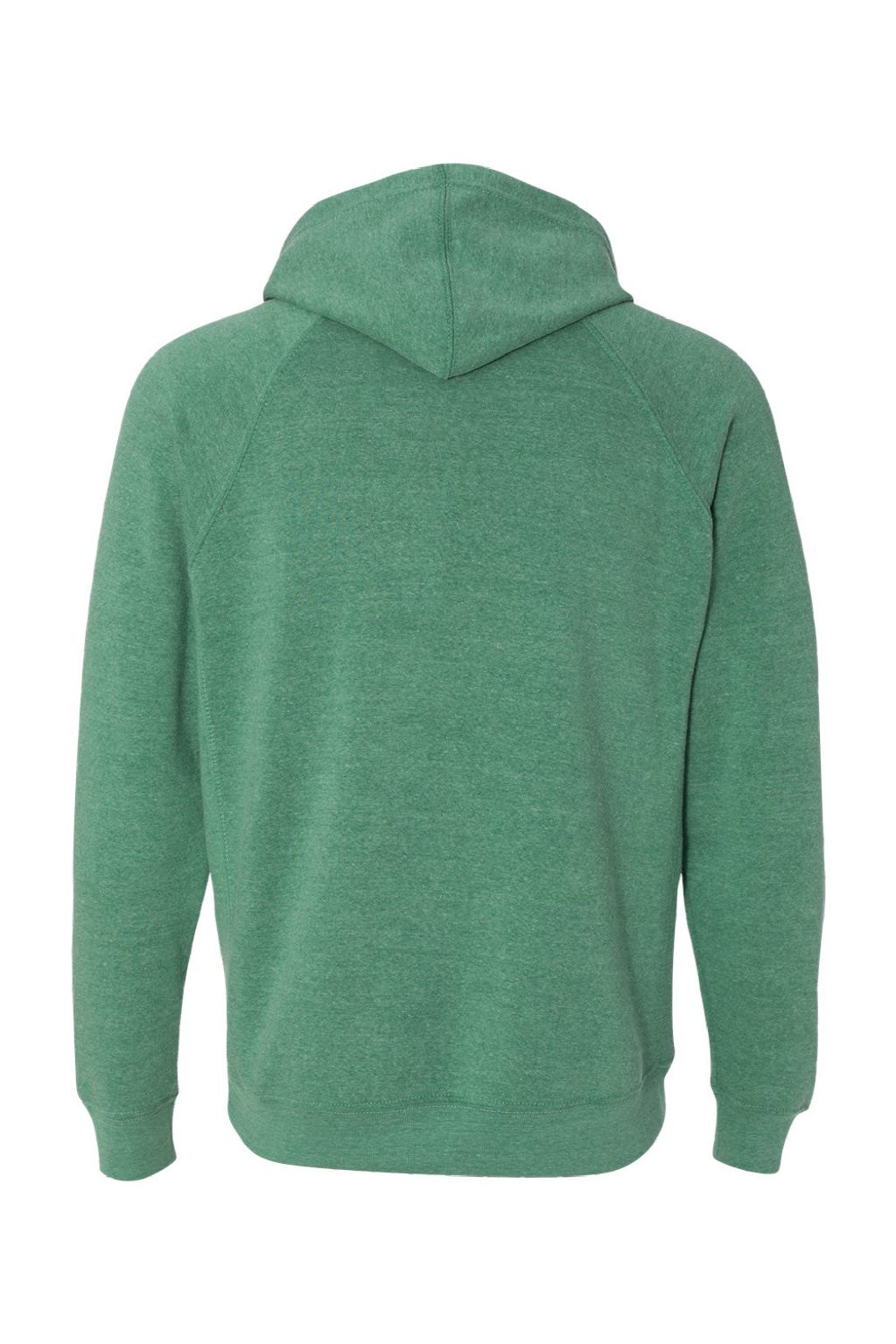 Independent Trading Company PRM33SBP Mens Special Blend Raglan Hooded Sweatshirt Hoodie w/ Pouch Pocket Sea Green Flat Back