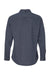 Burnside BU8200/8200 Mens Flannel Long Sleeve Button Down Shirt w/ Double Pockets Denim Blue Flat Back