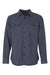 Burnside BU8200/8200 Mens Flannel Long Sleeve Button Down Shirt w/ Double Pockets Denim Blue Flat Front