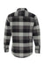 Burnside 8210 Mens Flannel Long Sleeve Button Down Shirt w/ Double Pockets Black/Grey Flat Back