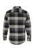 Burnside B8210/8210 Mens Flannel Long Sleeve Button Down Shirt w/ Double Pockets Black/Grey Flat Back