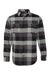 Burnside 8210 Mens Flannel Long Sleeve Button Down Shirt w/ Double Pockets Black/Grey Flat Front