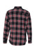 Burnside B8210/8210 Mens Flannel Long Sleeve Button Down Shirt w/ Double Pockets Red Flat Back