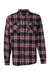 Burnside 8210 Mens Flannel Long Sleeve Button Down Shirt w/ Double Pockets Red Flat Front