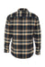 Burnside B8210/8210 Mens Flannel Long Sleeve Button Down Shirt w/ Double Pockets Dark Khaki Flat Back