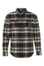 Burnside 8210 Mens Flannel Long Sleeve Button Down Shirt w/ Double Pockets Dark Khaki Flat Front